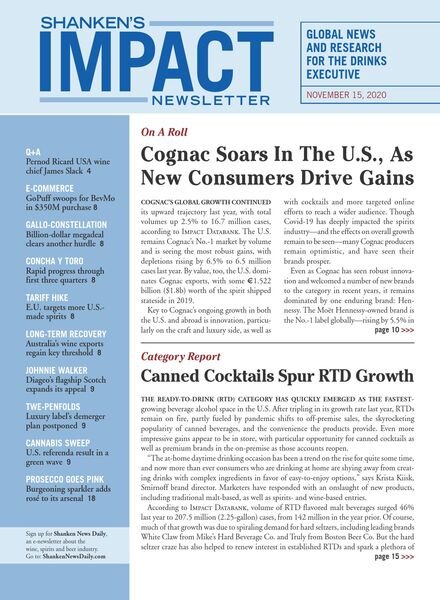Shanken’s Impact Newsletter – November 15, 2020 Cover