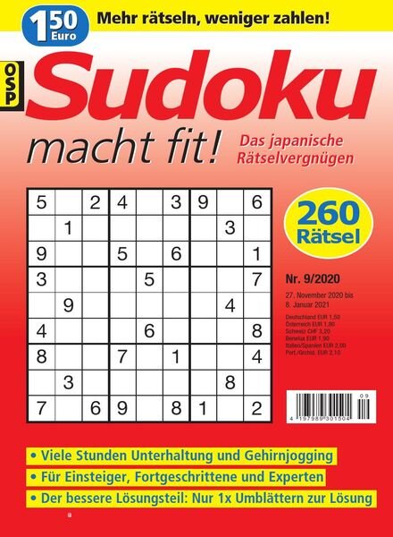 Sudoku macht fit – Nr.9 2020 Cover