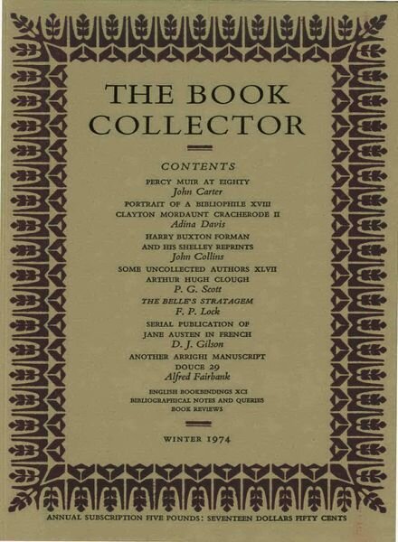 The Book Collector – Winter 1974 Cover