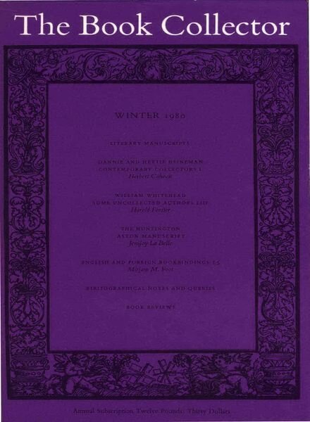 The Book Collector – Winter 1980 Cover
