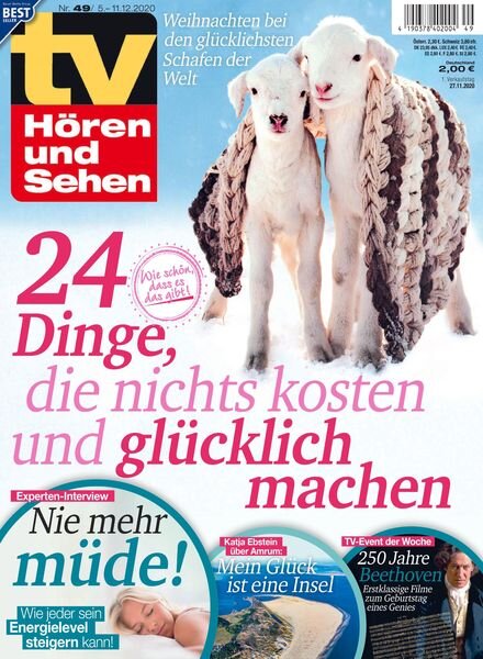 TV HOren und Sehen – 27 November 2020 Cover