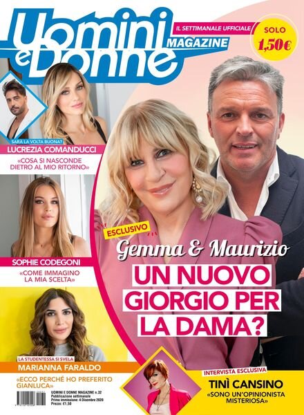 Uomini e Donne magazine – 04 dicembre 2020 Cover
