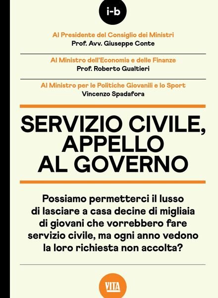 Vita – Servizio civile, appello al governo – Settembre 2020 Cover