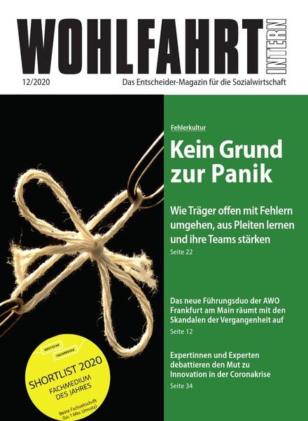 Wohlfahrt Intern – Dezember 2020 Cover
