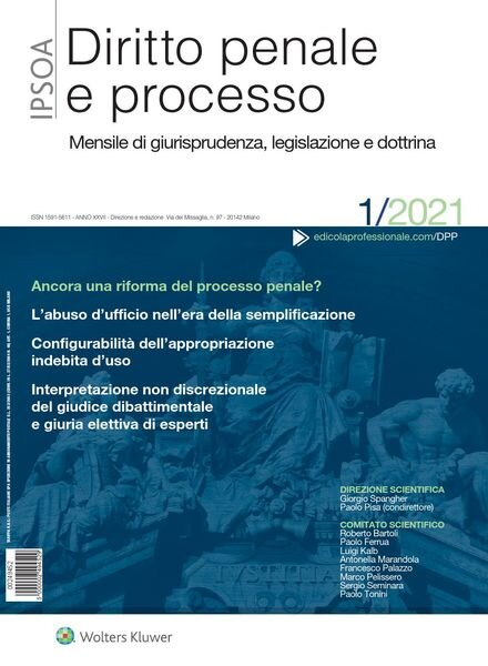 Diritto Penale e Processo – Gennaio 2021 Cover