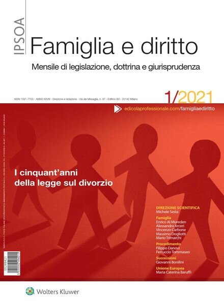 Famiglia e Diritto – Gennaio 2021 Cover