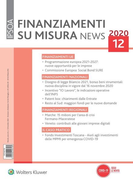 Finanziamenti su misura news – Dicembre 2020 Cover