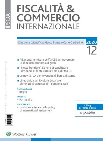 Fiscalita & Commercio Internazionale – Dicembre 2020 Cover