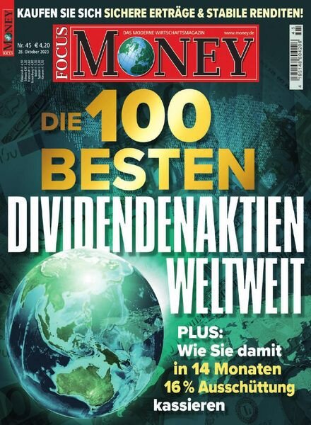 Focus Money Finanzmagazin – 28 Oktober 2020 Cover
