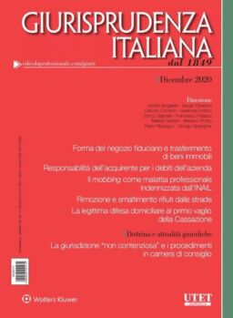 Giurisprudenza Italiana – Dicembre 2020