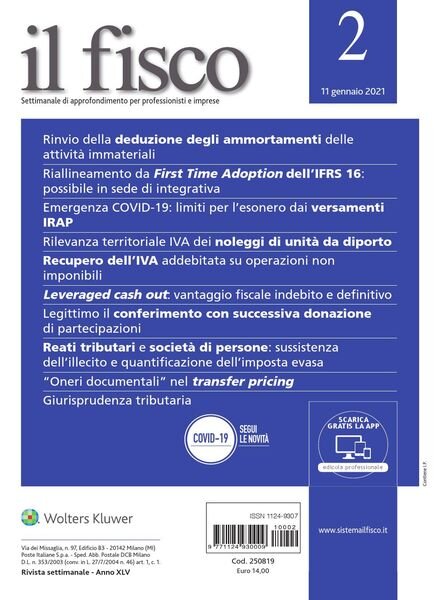 il fisco – 11 Gennaio 2021 Cover