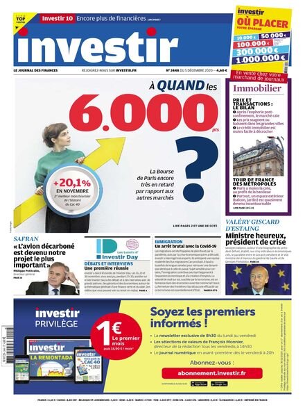 Investir – 5 Decembre 2020 Cover