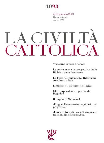 La Civilta Cattolica – 2 Gennaio 2021 Cover