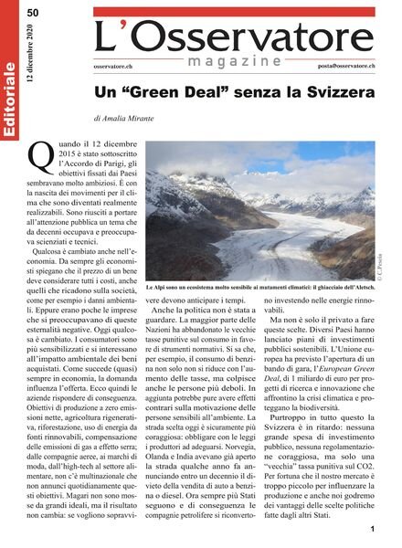 L’Osservatore – 12 dicembre 2020 Cover