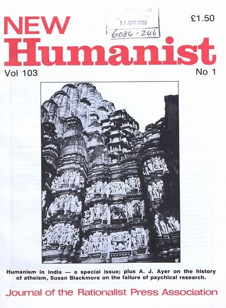 New Humanist – March 1988 Cover