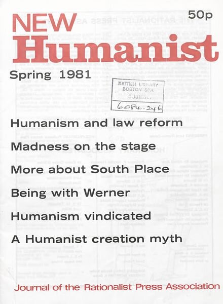 New Humanist – Spring 1981 Cover