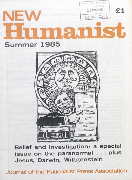 New Humanist – Summer 1985 Cover