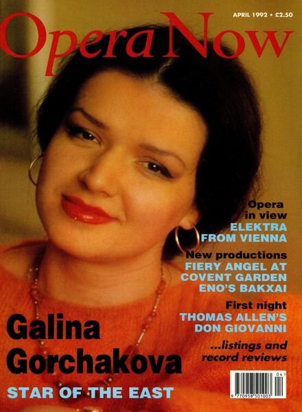 Opera Now – April 1992 Cover