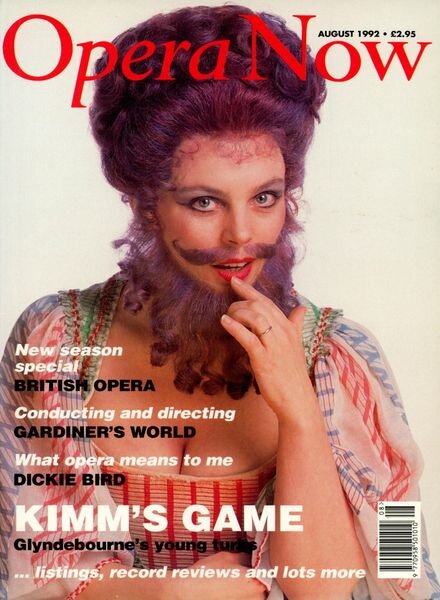 Opera Now – August 1992 Cover