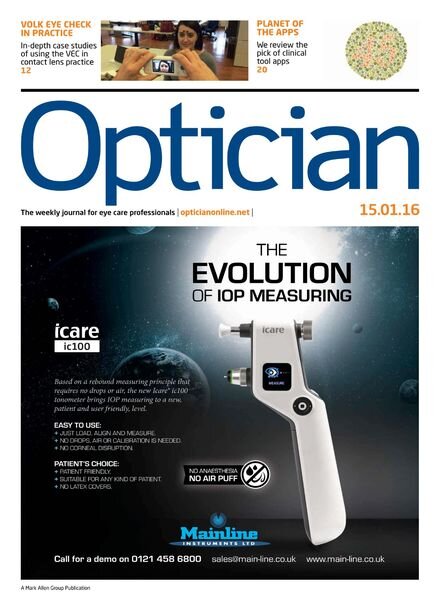 Optician – 15 January 2016 Cover