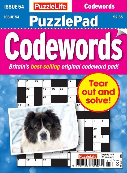 PuzzleLife PuzzlePad Codewords – 31 December 2020 Cover