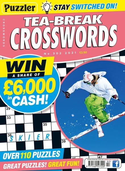 Puzzler Tea-Break Crosswords – January 2021 Cover