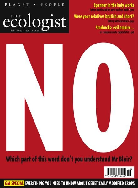 Resurgence & Ecologist – Ecologist, Vol 33 N 6 – July-August 2003 Cover