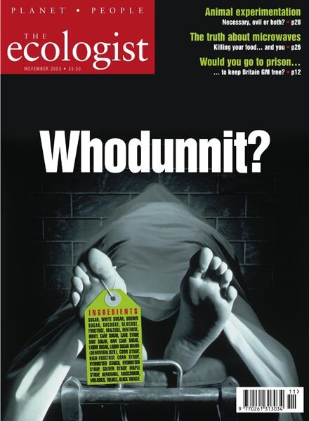 Resurgence & Ecologist – Ecologist, Vol 33 N 9 – Nov 2003 Cover