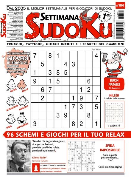 Settimana Sudoku – 16 dicembre 2020 Cover