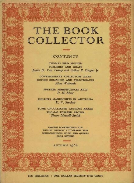 The Book Collector – Autumn 1962 Cover