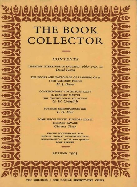 The Book Collector – Autumn 1963 Cover