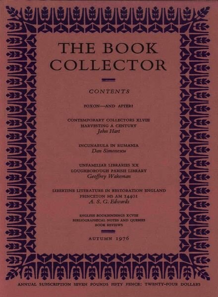The Book Collector – Autumn 1976 Cover