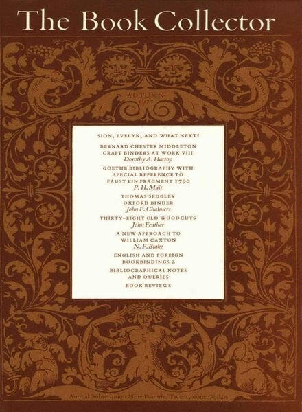 The Book Collector – Autumn, 1977 Cover