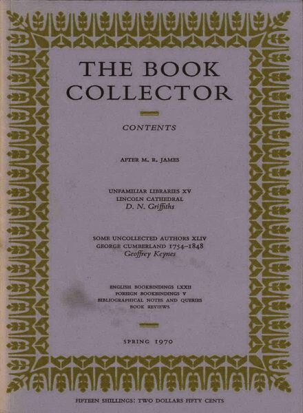The Book Collector – Spring 1970 Cover