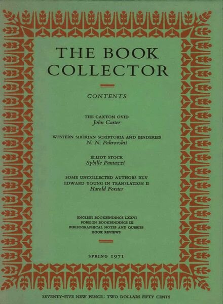The Book Collector – Spring 1971 Cover