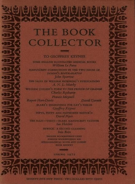The Book Collector – Spring 1972 Cover