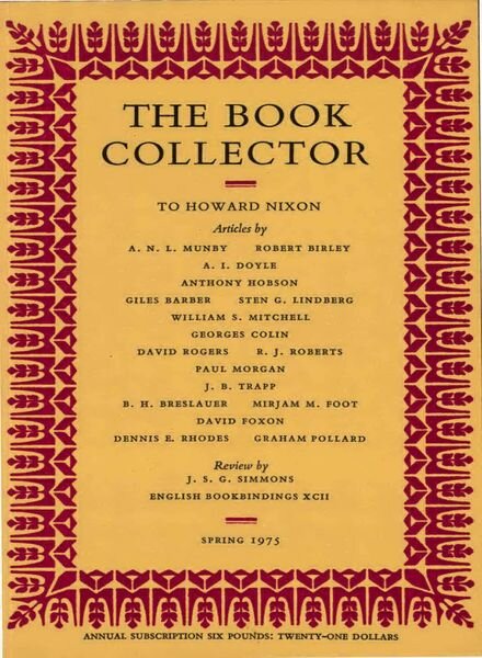 The Book Collector – Spring 1975 Cover