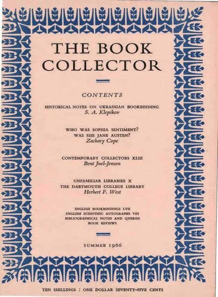 The Book Collector – Summer 1966 Cover