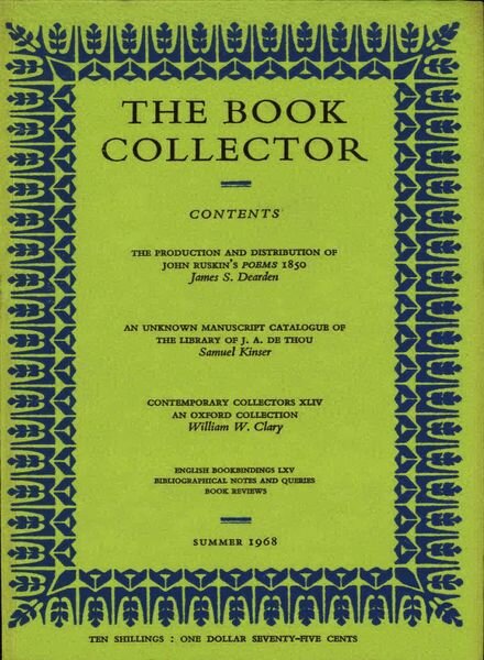 The Book Collector – Summer 1968 Cover