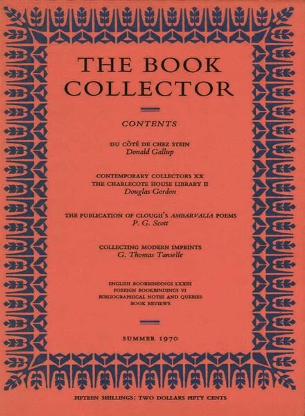 The Book Collector – Summer 1970 Cover