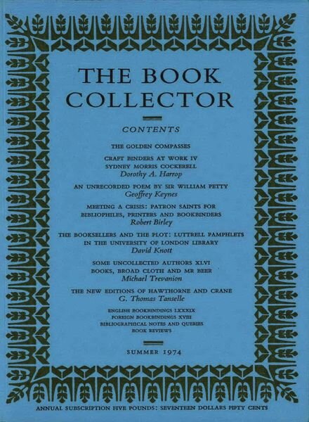 The Book Collector – Summer 1974 Cover
