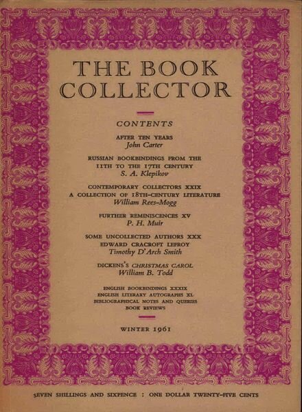 The Book Collector – Winter 1961 Cover