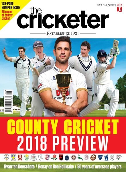 The Cricketer Magazine – April 2018 Cover