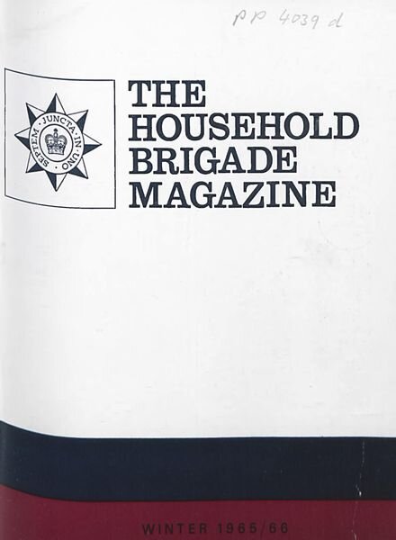 The Guards Magazine – Winter 1965 Cover