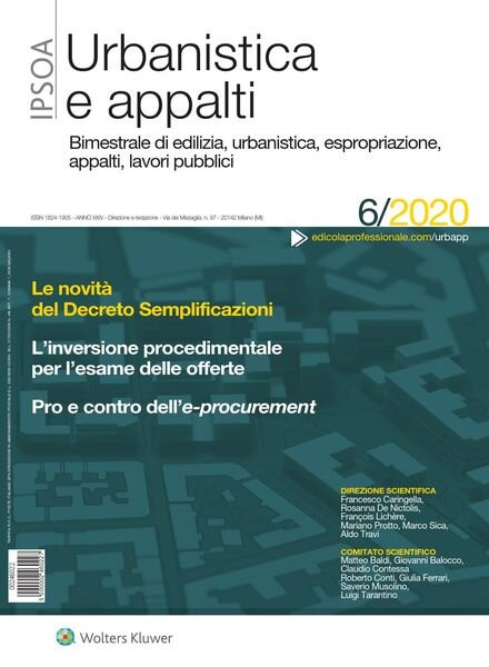 Urbanistica e appalti – Dicembre 2020 Cover