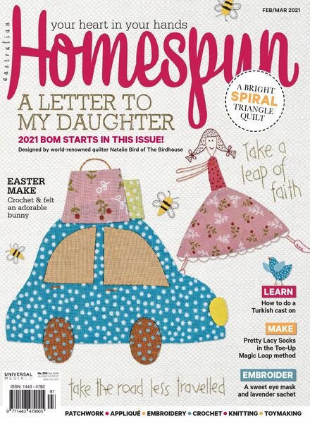Australian Homespun – February 2021 Cover