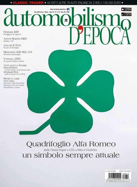 Automobilismo d’Epoca – Dicembre 2020 Cover