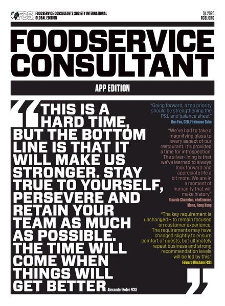 FCSI Foodservice Consultant – December 2020 Cover