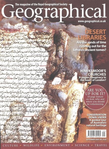 Geographical – September 2003 Cover