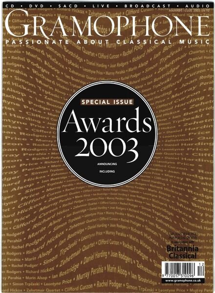 Gramophone – Awards 2003 Cover
